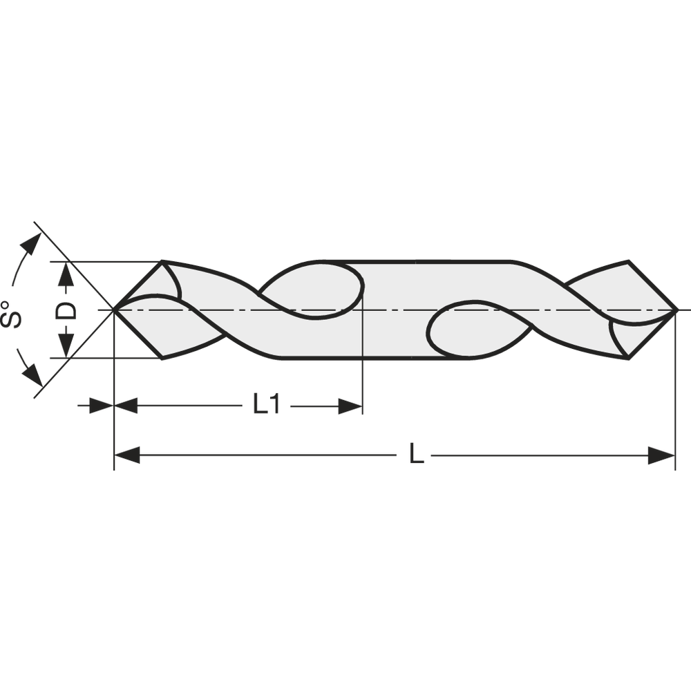 Sheet metal drill HSS WN 135° 3,3mm double-sided without chamfer ...